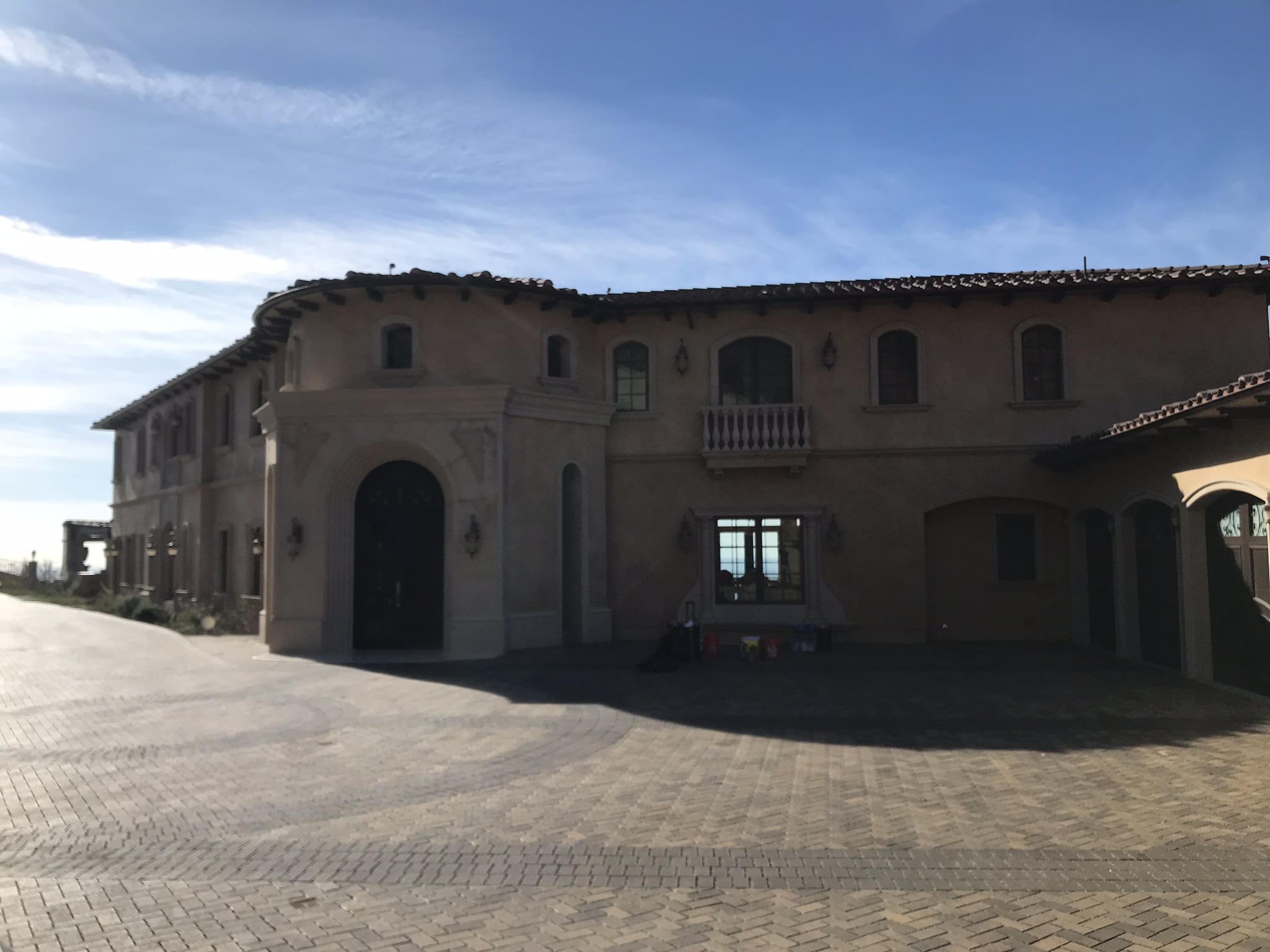Large estate driveway after construction cleanup service